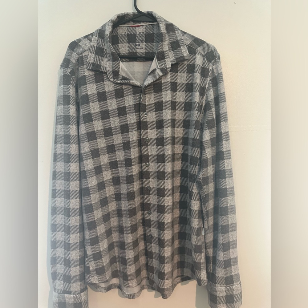 Stone Rose Plaid ButtonUp Grey